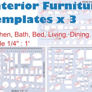 Interior Design Furniture Layout Kit, Room Furniture Layout, 3  Templates, Interior Design, House Plan, House Plan, House Design Template