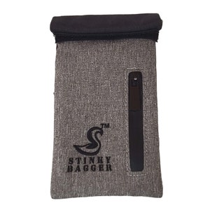 Stinky Bagger™ No-Smell Pouch, Tray Included, Wider, Stylish Smell Proof Two-Tone Pocket Stash Bag Keeps Odors In, Travel Size Tray Included