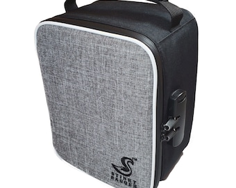 Stinky Bagger™ Better Size No-Smell Stash Bag, Tray Included, Stylish Smell Proof Two-Tone Travel Bag, Herb, Keeps Odors In, Travel Sized