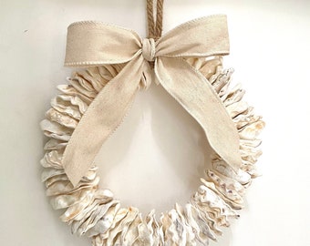Oyster Shell Wreath - coastal decor / nautical /seashells / beach decor / Mother’s Day gift