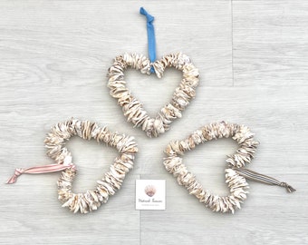 Oyster Shell heart hanging decoration - valentine’s gift , Mother’s Day,wedding present, anniversary gift, Mother’s Day gift,beach hut decor