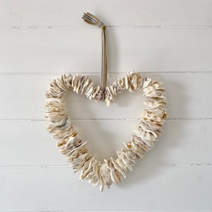Oyster Shell heart hanging decoration - valentine’s gift , Mother’s Day,wedding present, anniversary gift, Mother’s Day gift,beach hut decor