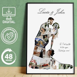 BRAUT FOTO COLLAGE, Foto Geschenk Jahrestag, Geschenk Frau Foto Collage, reizende Paar Collage für Hochzeitsfotos, benutzerdefinierte Fotocollage