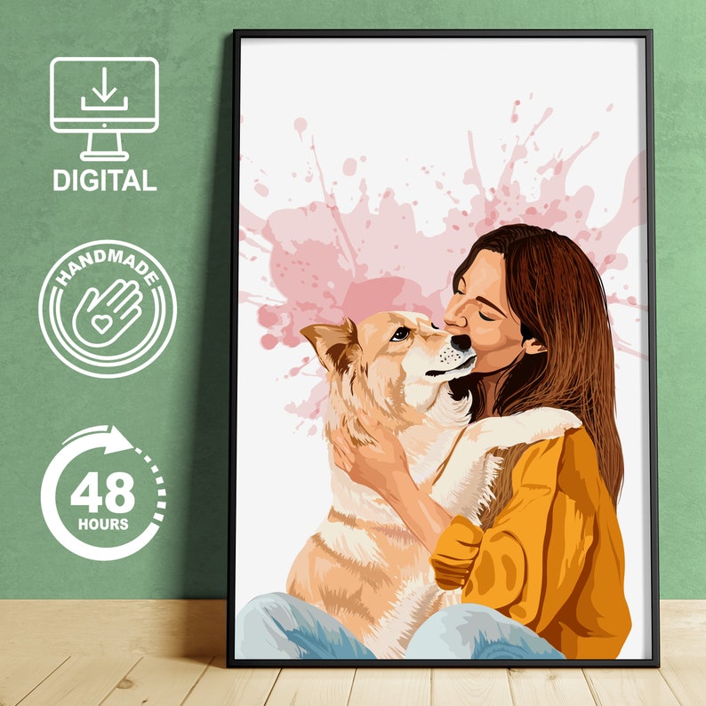 Retrato PERSONALIZADO de 6 a 10 PERSONAS dibujo digital Regalo personalizado para un familiar, padre, madre, etc. Dibujo personalizado imagen 1