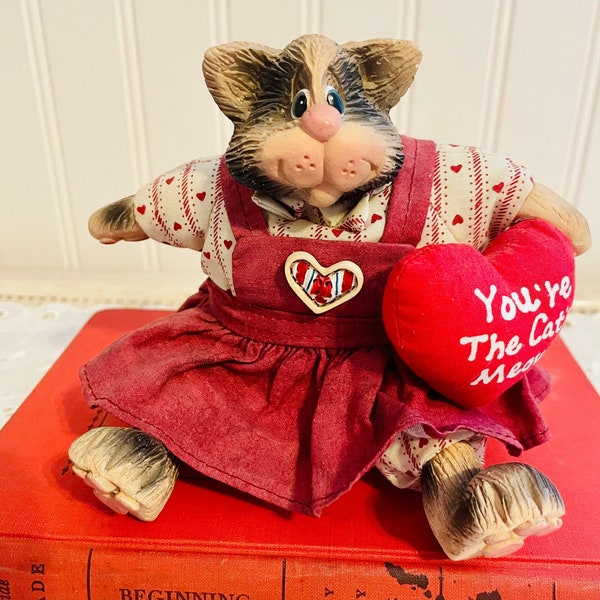 Russ Berrie ~Kathleen Kelly Critter Factory ~Shelf Sitter Cat ~You're The Cat's Meow ~Amore ~Collectible ~Cat Lover Gift ~Special Someone