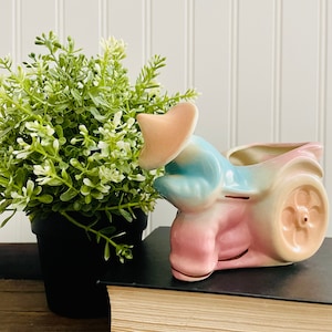 SALE: Oriental Planter with Rickshaw Cart ~Succulent ~Air Plant ~Pastels ~Pink ~Blue ~Asian Planter ~Home Décor ~Retro ~ Gift Idea