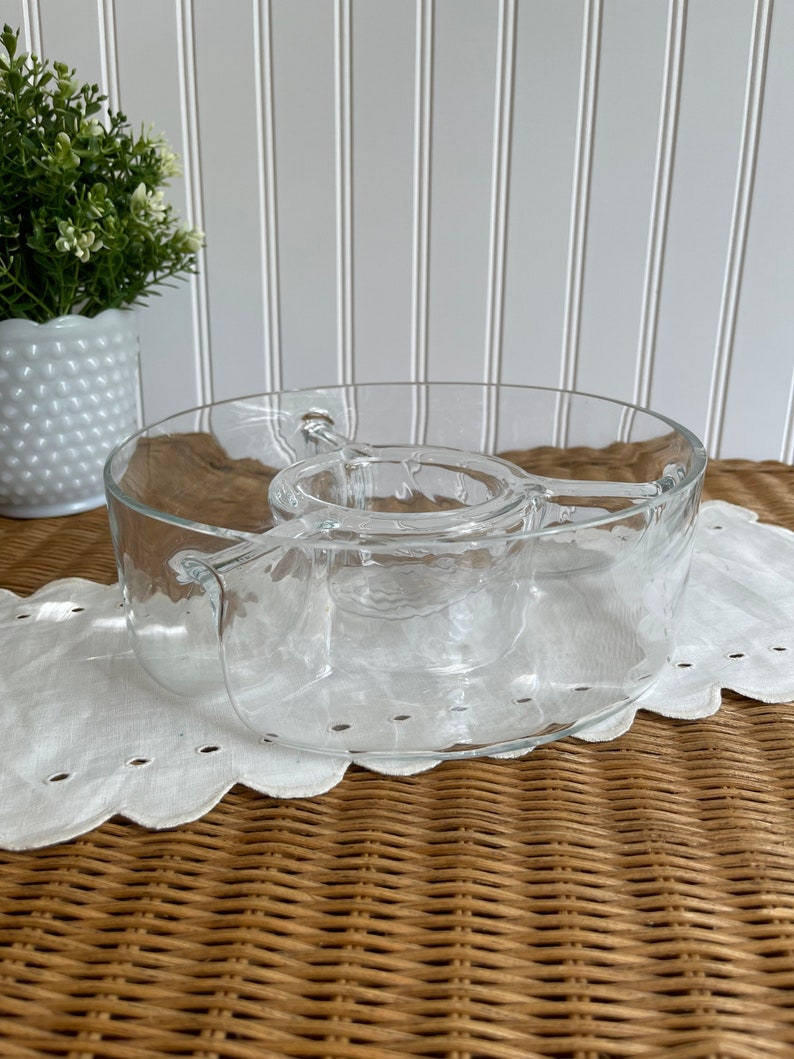 Retro Serveware Crate and Barrel Chip and Dip Bowl Divided Etsy