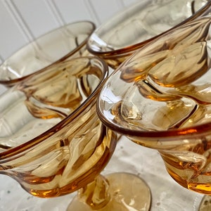 Vintage Fostoria Jamestown Amber Glass: Champagne Dessert Sherbet