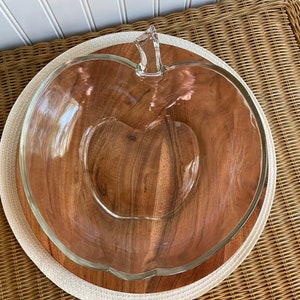 Vintage Hazel-Atlas Apple Salad Bowl Set – Orchard Pattern – Includes 2 Small Dip Dessert Bowls – Teacher Gift Kitchen Decor