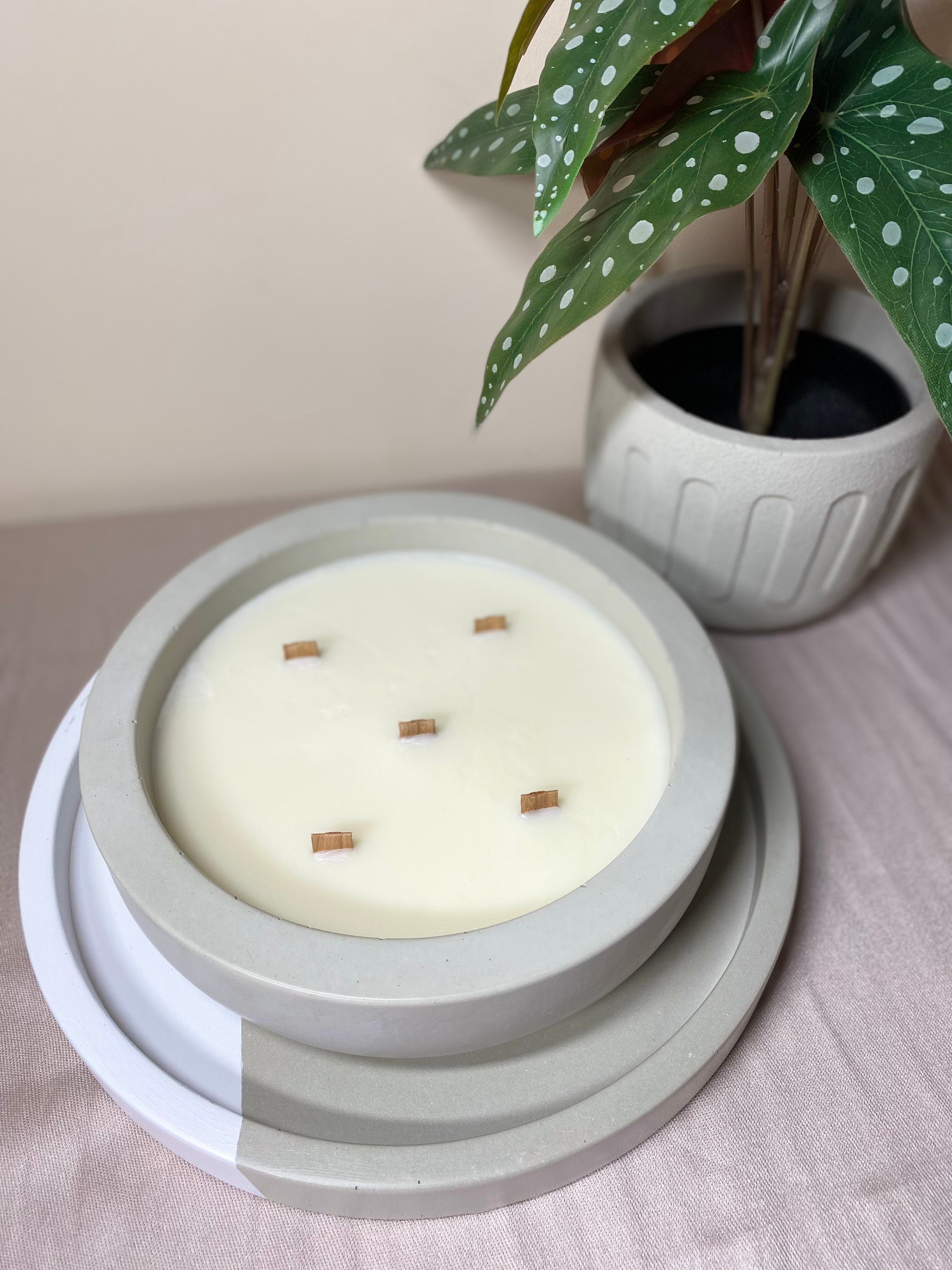 Citronella Boho Bowl Citronella Candle Concrete Candle Etsy