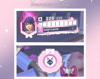 Hydrangea Kiriko Overwatch overlay | Twitch stream overlay | Tiktok stream overlay | Overwatch HUD [Digital download]