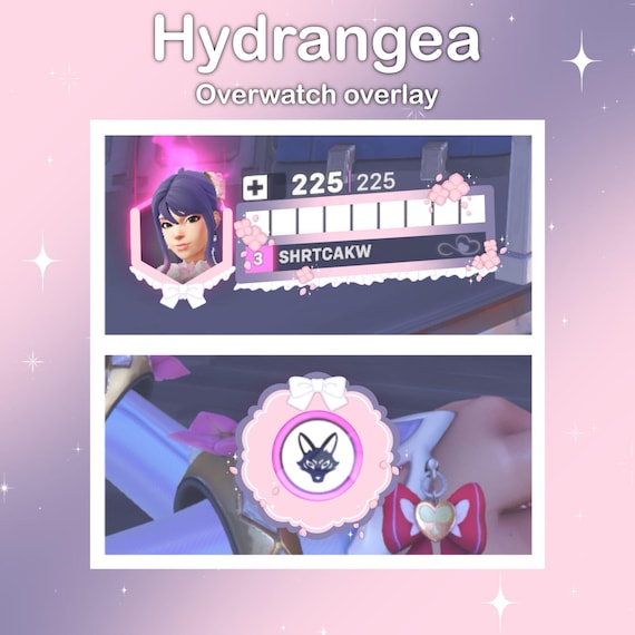 Hydrangea Kiriko Overwatch overlay | Twitch stream overlay | Tiktok stream overlay | Overwatch HUD [Digital download]