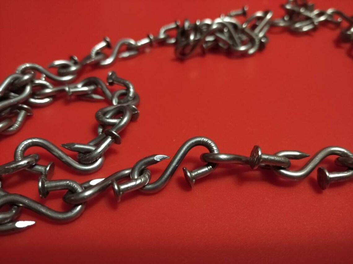 Decorative Hand Chain wrought iron chain of nails Etsy