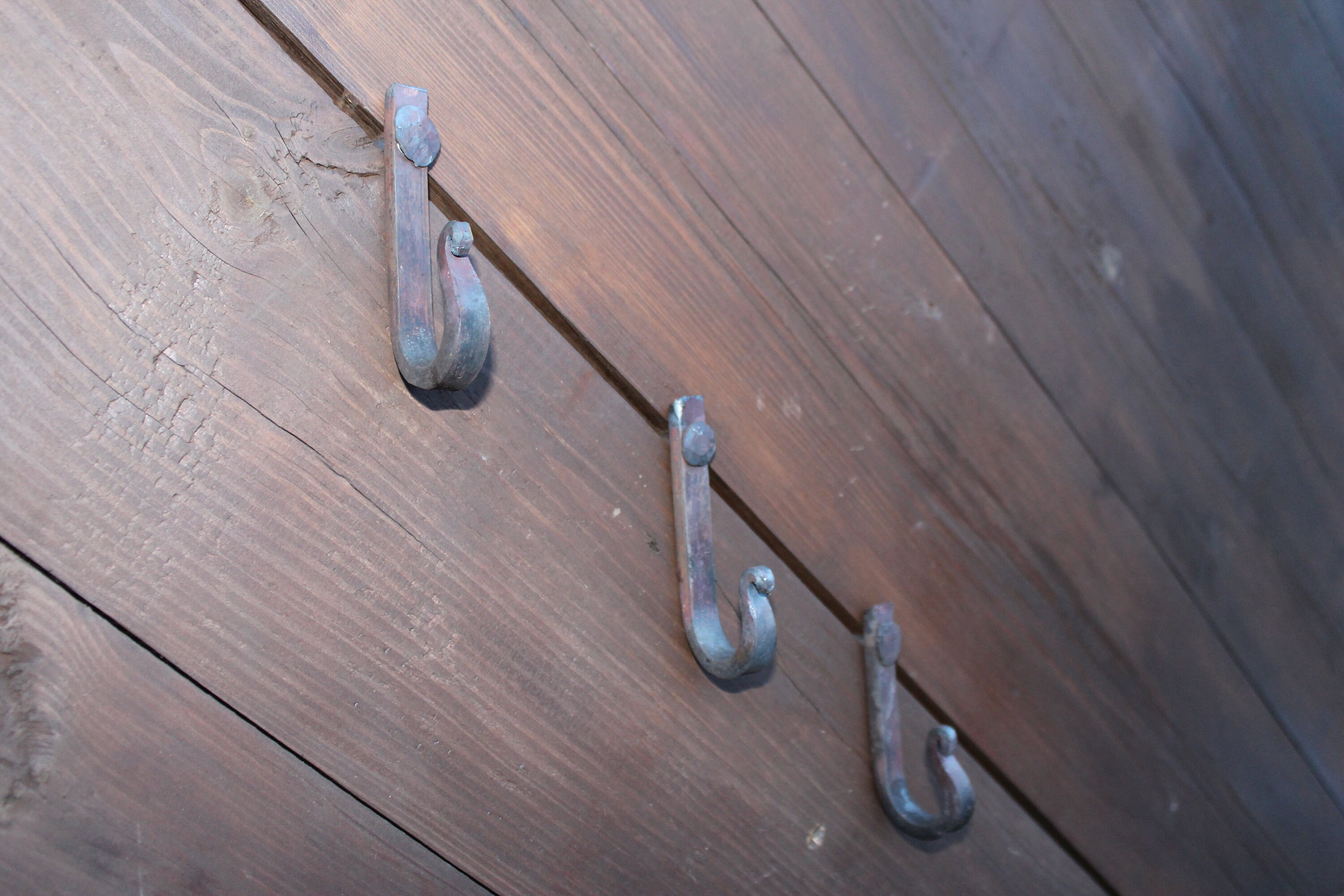 Hand Set of 5 Iron Hook & Nails wall hook Wrought Etsy