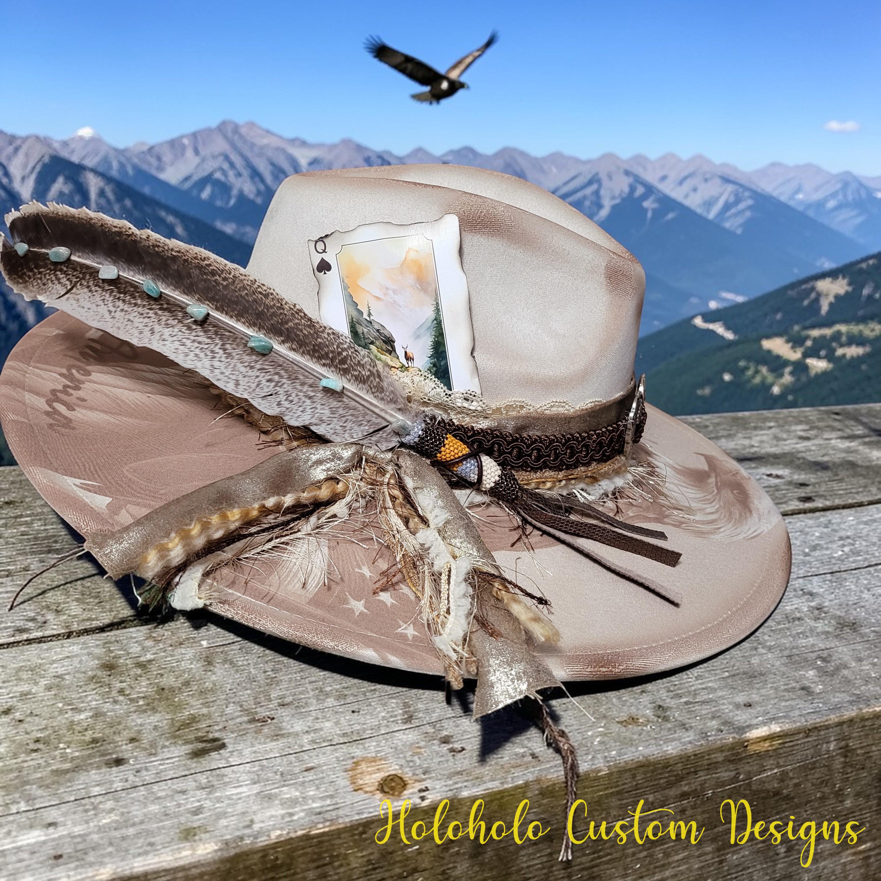 Tan Felt Fedora with Beaded Trim Legacy - Rustic Chic Distressed Beaded Fedora Hat – Ruediger  main image 2