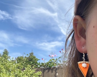 Cute Pumpkin Pie Earrings, Fall Thanksgiving Food Jewelry