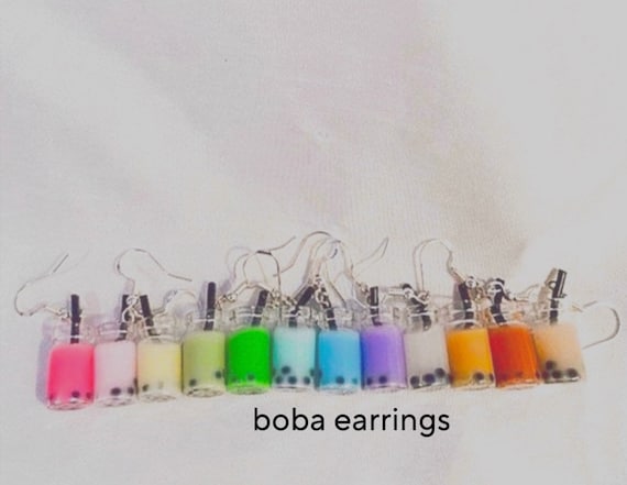 Etsy boba deals earrings