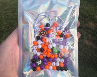 DIY Halloween Bracelet Kit: Polymer Clay Beads, Boo Basket Gift