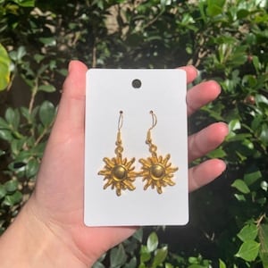 Gold Sun Earrings! Tangled Earrings! Sun Earrings! Gold Sun Jewelry! Funky earrings