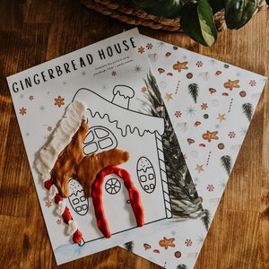 Christmas Playdough Mat, Gingerbread House, Christmas Themed, Christmas Playdough Mat, Christmas unit, Toddler Christmas Activity