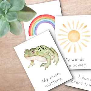 Affirmatiekaarten voor kinderen, motiverende kaarten, positiviteitskaarten voor kinderen Kinderyoga, Montessori Flashcards, kinderen geestelijke gezondheid kinderen dagelijkse mantra