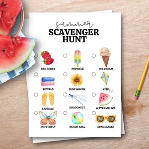 Outdoor Summer Scavenger Hunt Activity, Scavenger Hunt for Kids and ...