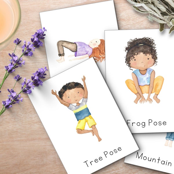 Kids Yoga Cards, Yoga Flashcards, Calm Down Activity, Kids Movement Activity, Yoga Poses, Yoga Practice, Yoga Cards, Yoga for Kids