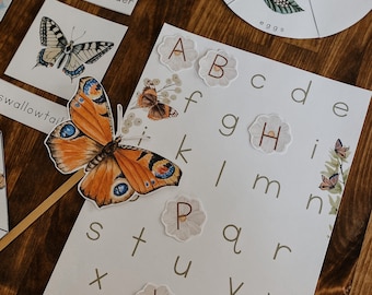 Butterfly Activity Unit, Butterfly Montessori unit, nature flashcards, homeschool spring nature unit, butterfly life cyclehands on unit