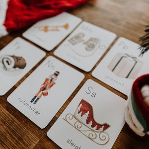 Cartões de Natal para crianças, cartões de Natal, atividades pré-escolares de Natal, Natal escolar em casa, letras de resina do alfabeto de Natal