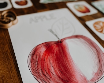 Apple Activity Unit, Apple Montessori unit, nature flashcards, homeschool fall nature unit, apple life cycle unit, apple unit study