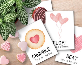 Valentine Movement Cards, Valentine Flash Cards, Calming Corner Activity, Kids Movement, Kids Valentines Day, Valentine Cards, Kids Action