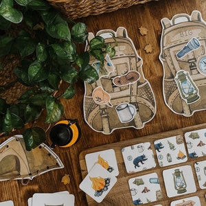 Unidade de atividades de acampamento, unidade de acampamento, cartões de memória de 3 partes, unidade de acampamento escolar em casa, atividade prática pré-escolar, atividade de acampamento para crianças