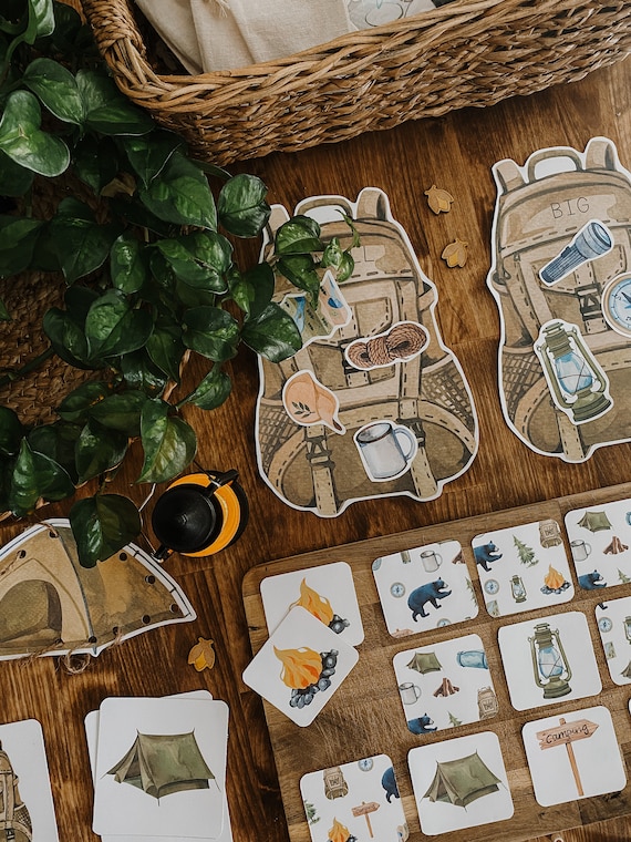 Camping Activity Unit, Camping unit, 3 part flashcards, homeschool camping unit, preschool hands on activity, toddler camping activity