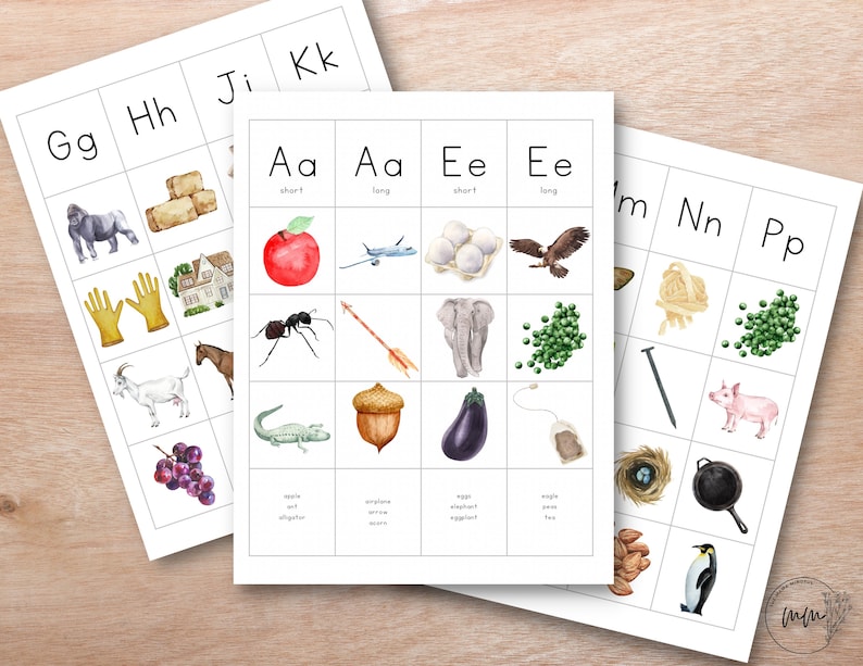 May include: A set of printable alphabet flashcards with illustrations of various objects. Each card features a letter of the alphabet, the letter name, and a picture of an object that starts with that letter. For example, the card for the letter 'A' has a picture of an apple and the word 'apple' written below it.