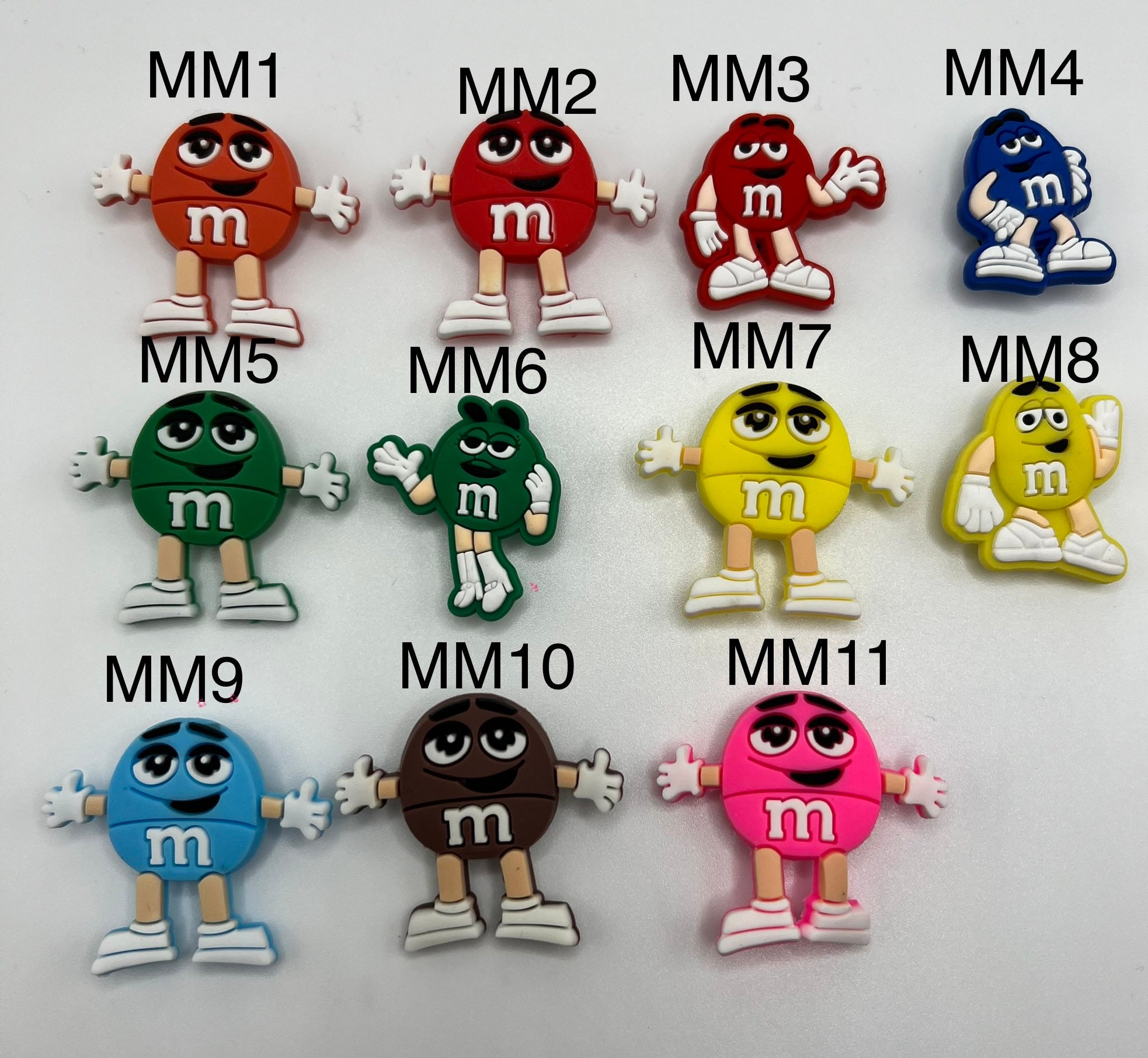 White M&M Candy Shoe Charm –