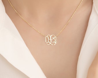 Monogram Necklace, Initial Necklace, Mothers Day Gift, Personalized Jewelry, Personalized Necklace, Family Initial Necklace, Bridemaids Gift