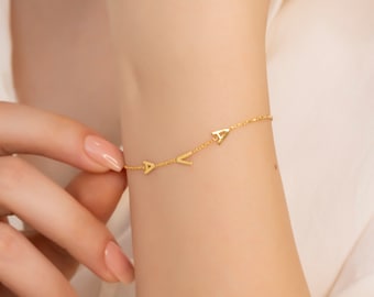 Initial Bracelet, Custom Bracelet, Dainty Bracelet, Birthday Gift, Gift for Mom, Mothers Day, Dainty Jewelry, Minimalist Initial Bracelet