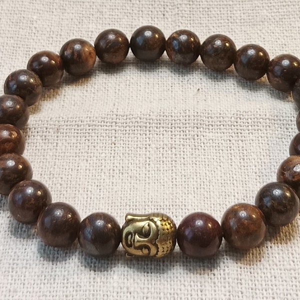 bracelet en pierres naturelles de bronzite chargé en énergie reiki