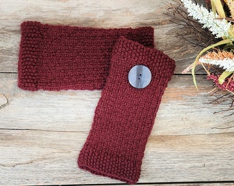 Wine Red Handwarmers with Button