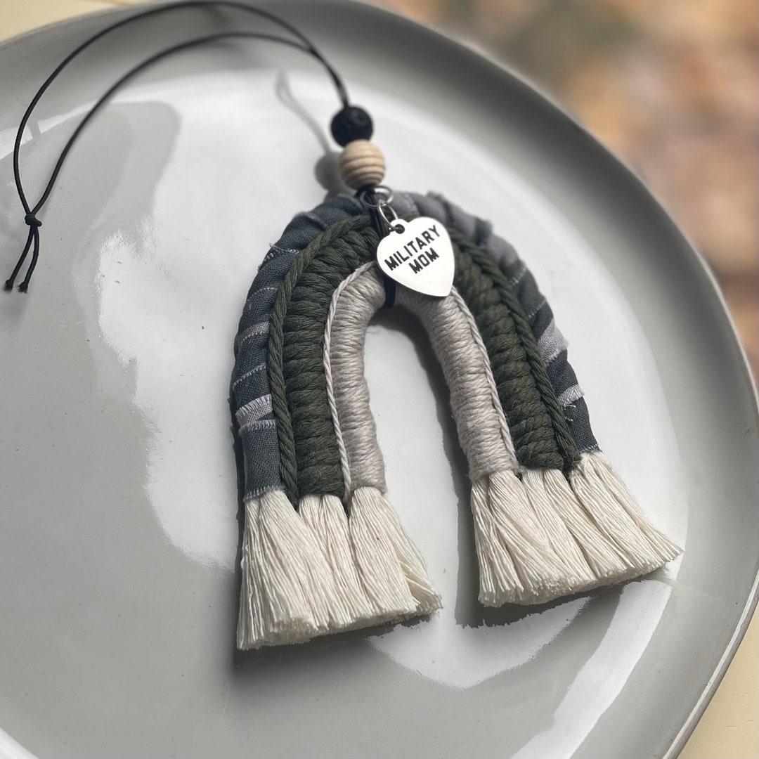 Military Mom Macrame Rainbow Diffuser / Car Charm / Home Accessory - Etsy
