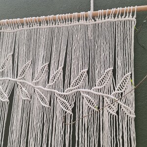 Macrame Wall Hanging Leaf Pattern, Macrame Woven Cord, macremè wall hanging image 7