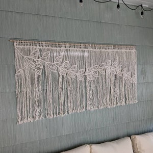 Macrame Wall Hanging Leaf Pattern, Macrame Woven Cord, macremè wall hanging image 10