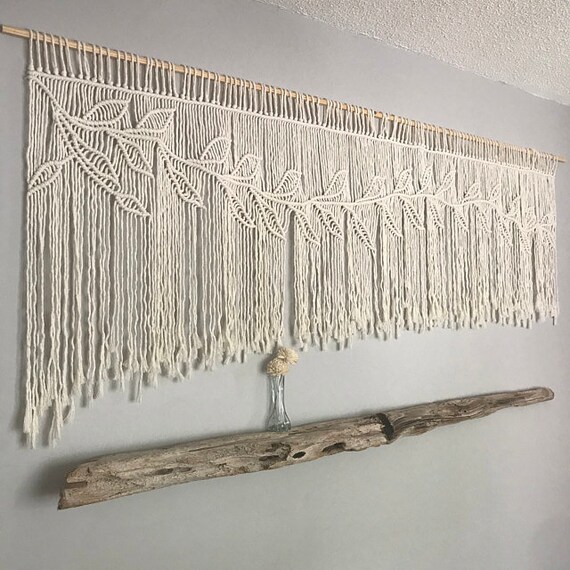 Macrame Wall Hanging Leaf Pattern Macrame Woven Cord Macrem