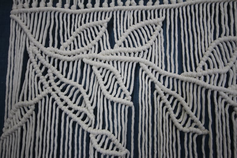 Macrame Wall Hanging Leaf Pattern, Macrame Woven Cord, macremè wall hanging image 8