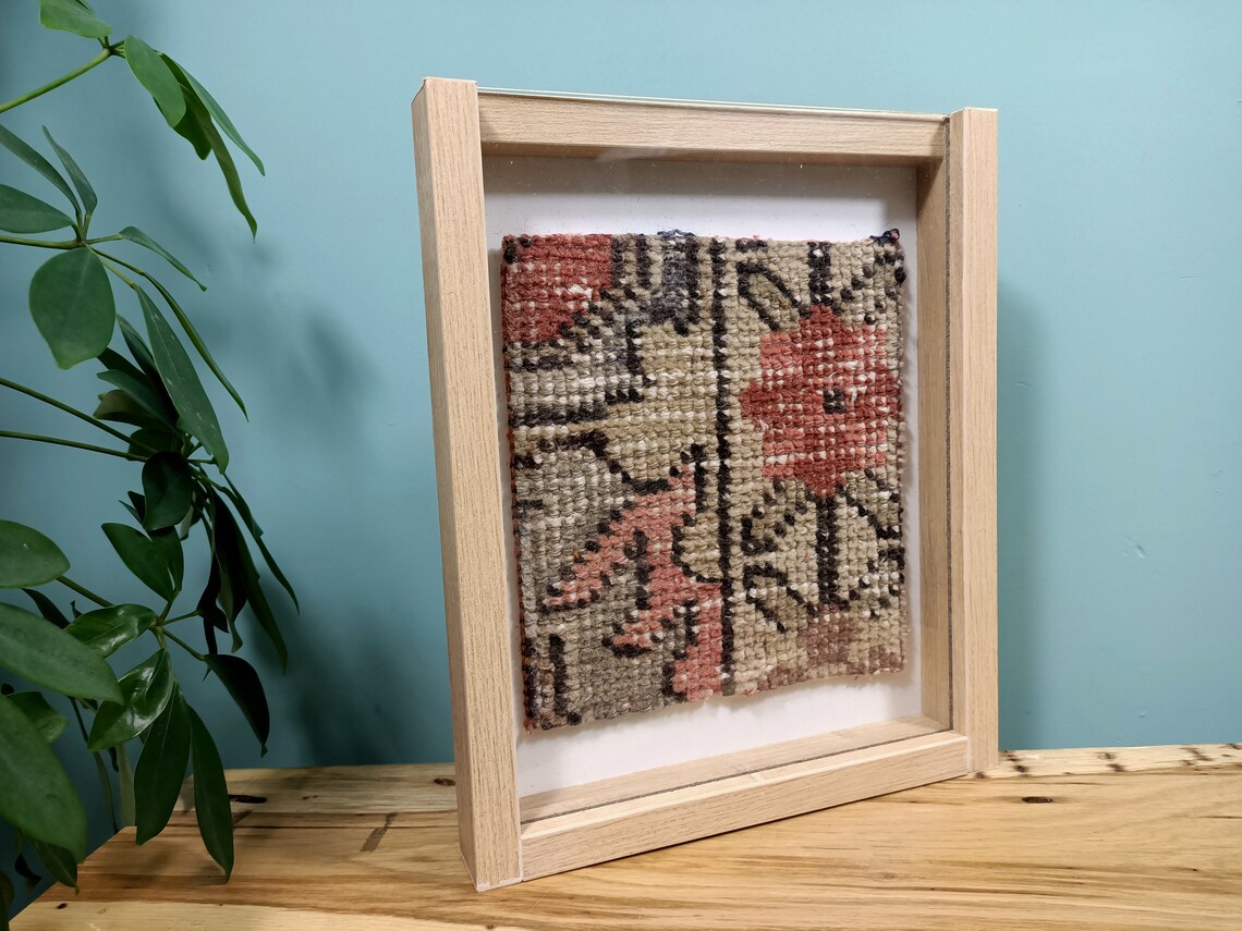 Boho Wall Art Framed Small Vintage Rug Woven Wall Hanging Etsy