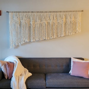 Macrame Wall Hanging Leaf Pattern, Macrame Woven Cord, macremè wall hanging image 2