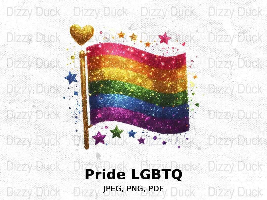 Rainbow Glitter Flag Digital Art, Pride LGBTQIA Glitter Flag, Sparkly ...