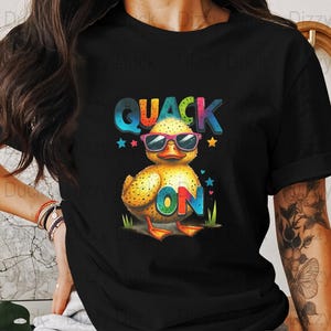Cute Duck Wearing Sunglasses Cartoon Illustration Quack On PNG Printable Art Home Decor Digital Download Fun Animal Design