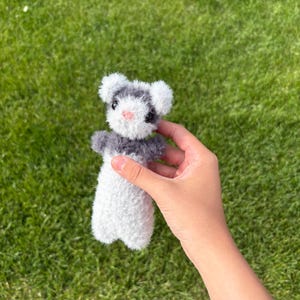 Crochet Ferret (black and gray)