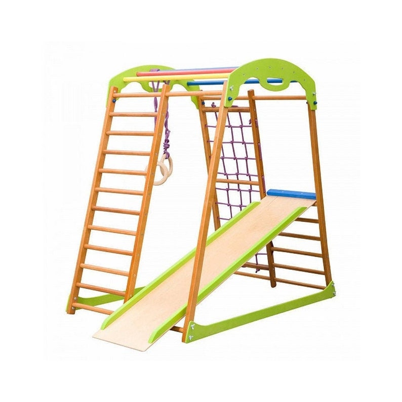 Foldable Indoor Wooden Playground for Kids Montessori Etsy